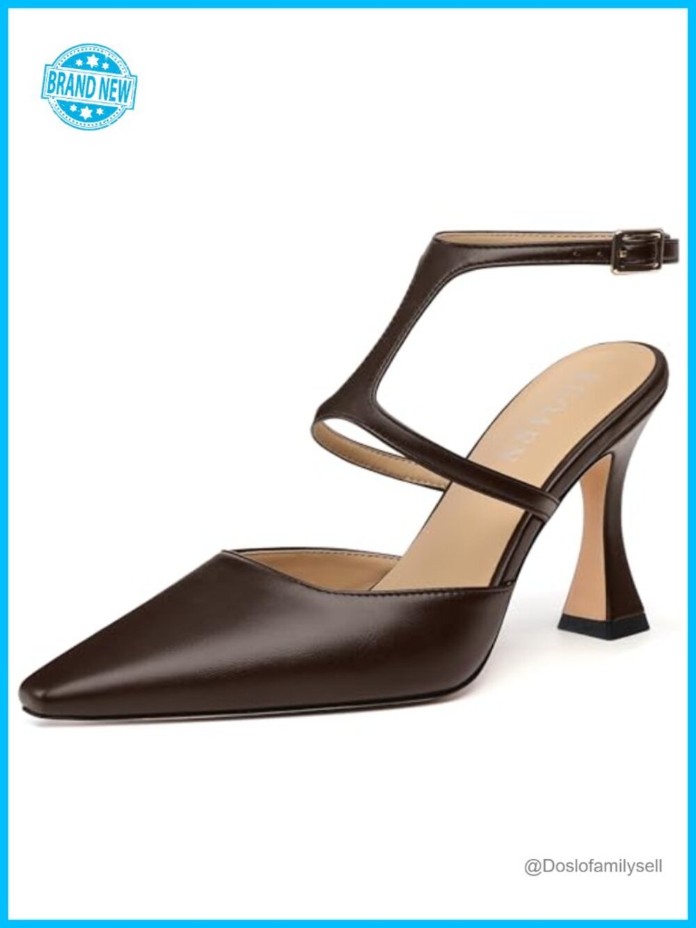 Slingback Heels High Heel Stiletto Faux Leather Pointed Toe Formal Party